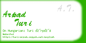 arpad turi business card